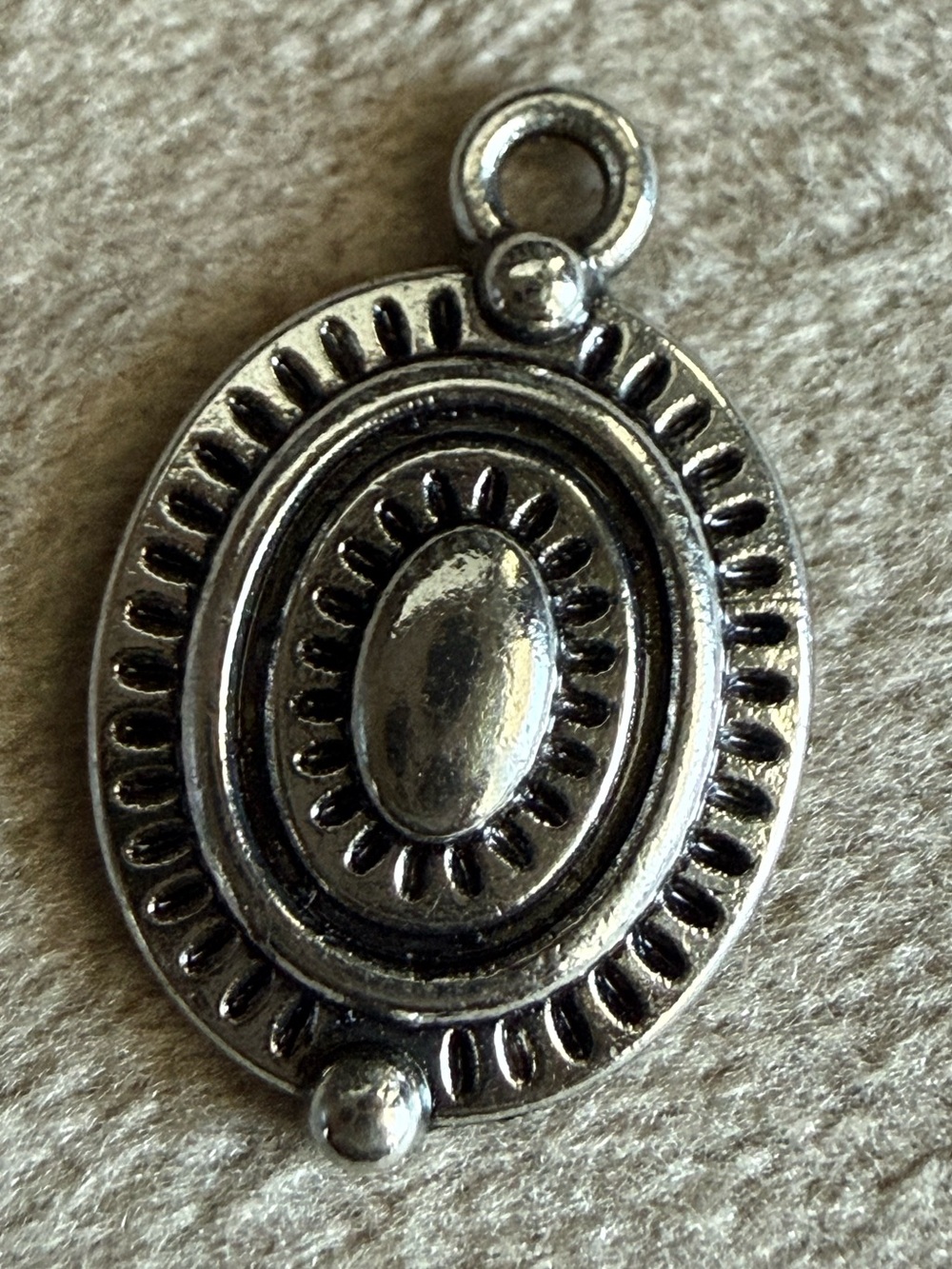 Silver Oval Sunburst Pendant Charm - Women Jewelry